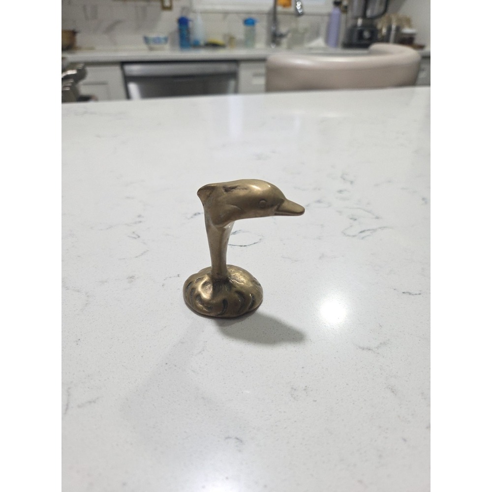Brass Dolphin Statue Sculpture Decoration Figurine Jumping Dolphin   Solid Brass